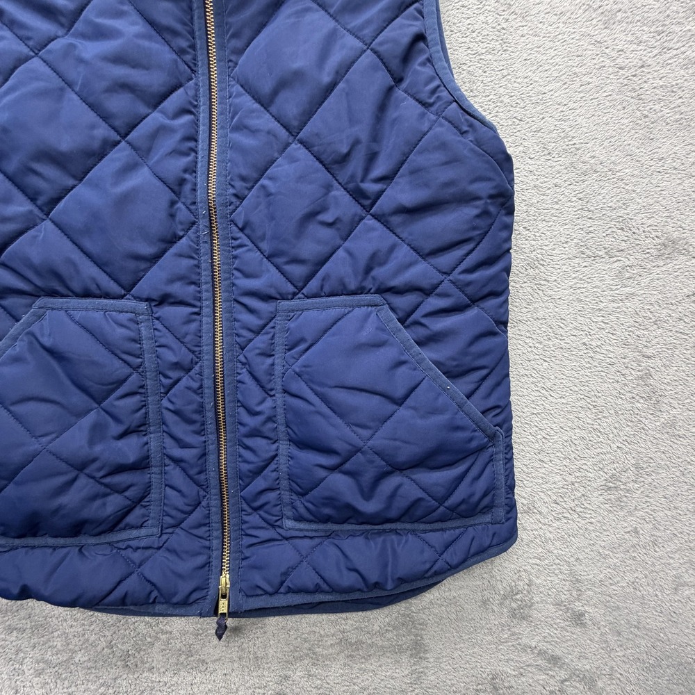 J.Crew Vest Womens Small Blue Quilted‎ Puffer Full Zip Pockets Fall Winter - Picture 8 of 15